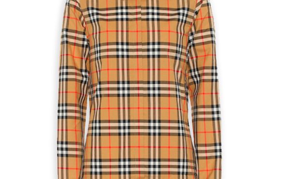 Burberry Women’s Crow Vintage Check cotton long sleeve button down shirt